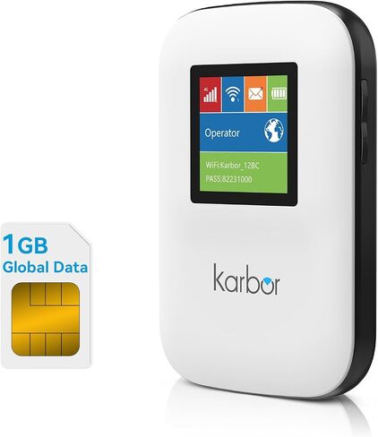 4G Mobile Hotspot WiFi, Portable Mobile WiFi, with 1GB Global Data | No SIM Required, No Contract, 10 Connected Devices, Multiple Carriers, 4G LTE MiFi for Travel, Pocket WiFi for 80+ Countries in Saudi Arabia