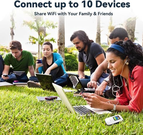 4G Mobile Hotspot WiFi, Portable Mobile WiFi, with 1GB Global Data | No SIM Required, No Contract, 10 Connected Devices, Multiple Carriers, 4G LTE MiFi for Travel, Pocket WiFi for 80+ Countries in Saudi Arabia