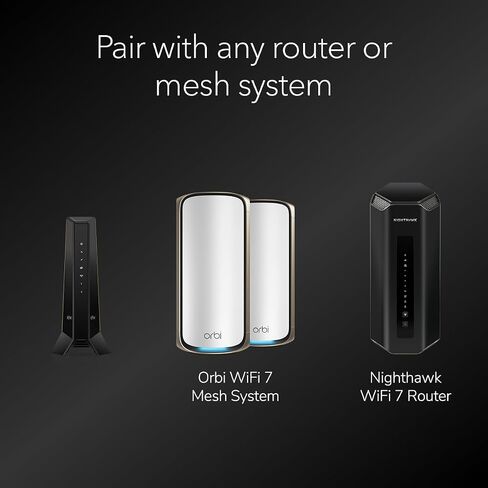 NETGEAR Nighthawk DOCSIS 3.1 Mid/high-Split Cable Modem (CM3000) – Approved for Today’s Fastest Speeds - Works with All Providers Incl. Xfinity, Spectrum, Cox - for Plans up to 2.5Gbps in Saudi Arabia