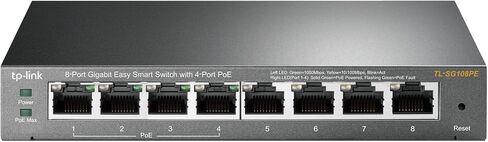 TP-Link TL-SG108PE V3 | 8 Port Gigabit PoE Switch | Easy Smart Managed | 4 PoE+ Ports @64W | Plug & Play | Sturdy Metal w/ Shielded Ports | Fanless | QoS, Vlan & IGMP | Limited Lifetime Protection | 4 PoE+ Ports 64W, Plug & Play, Sturdy Metal w/Shielded P in Saudi Arabia