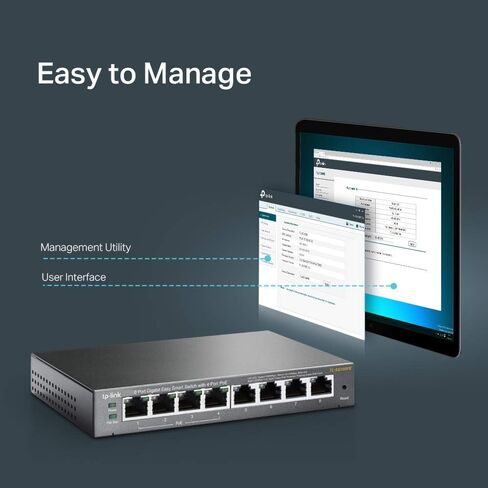 TP-Link TL-SG108PE V3 | 8 Port Gigabit PoE Switch | Easy Smart Managed | 4 PoE+ Ports @64W | Plug & Play | Sturdy Metal w/ Shielded Ports | Fanless | QoS, Vlan & IGMP | Limited Lifetime Protection | 4 PoE+ Ports 64W, Plug & Play, Sturdy Metal w/Shielded P in Saudi Arabia