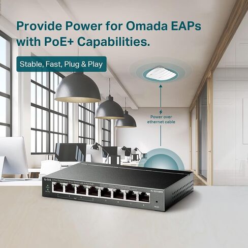 TP-Link TL-SG108PE V3 | 8 Port Gigabit PoE Switch | Easy Smart Managed | 4 PoE+ Ports @64W | Plug & Play | Sturdy Metal w/ Shielded Ports | Fanless | QoS, Vlan & IGMP | Limited Lifetime Protection | 4 PoE+ Ports 64W, Plug & Play, Sturdy Metal w/Shielded P in Saudi Arabia