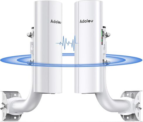 AdaLov CPE660 3KM Outdoor Wireless Bridge 5.8GHz Point to Point WiFi CPE | PtP WiFi bridge for farms, barns, shops and CCTV/IP cameras. 14dBi antenna, IP65, Compatible with Starlink, Long Range Extend in Saudi Arabia