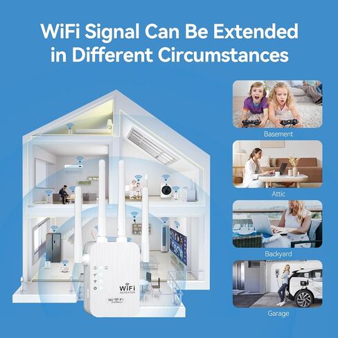 Long Range WiFi Extender with 4 High Gain Antennas-Raw White in Kuwait