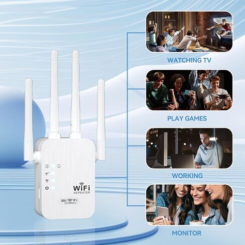 Long Range WiFi Extender with 4 High Gain Antennas-Raw White in Kuwait
