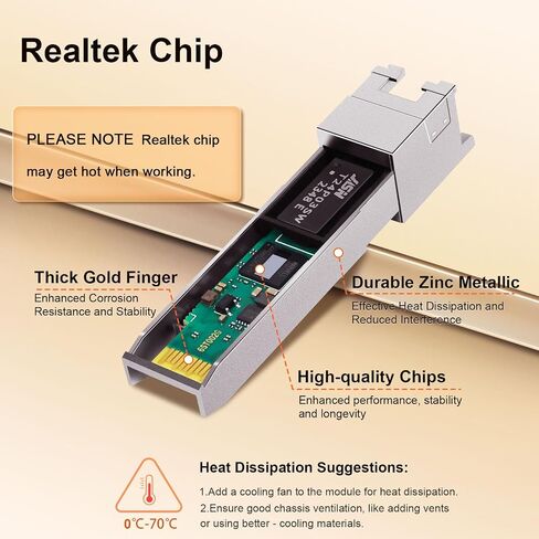 2Pack 10Gb SFP+ to RJ45 Ethernet Transceiver, 10Gbase-T Copper SFP Module | Compatible Cisco SFP-10G-T-S, Ubiquiti uacc-cm-rj45-mg, Netgear, Mikrotik s+rj10, TP-Link, CAT.6a/7, 30m/98.4ft in Kuwait