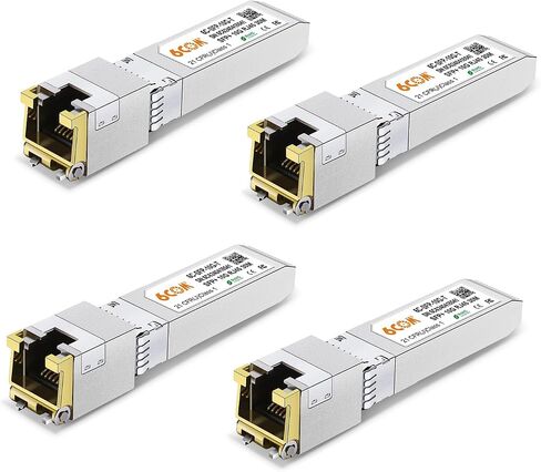 2Pack 10Gb SFP+ to RJ45 Ethernet Transceiver, 10Gbase-T Copper SFP Module | Compatible Cisco SFP-10G-T-S, Ubiquiti uacc-cm-rj45-mg, Netgear, Mikrotik s+rj10, TP-Link, CAT.6a/7, 30m/98.4ft in Kuwait
