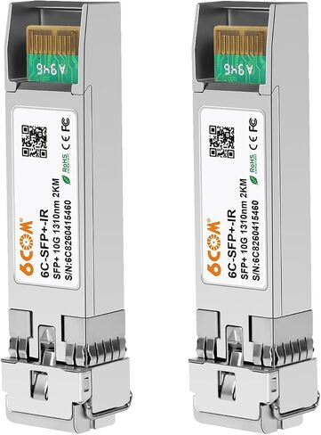 2Pack 10Gb SFP+ to RJ45 Ethernet Transceiver, 10Gbase-T Copper SFP Module | Compatible Cisco SFP-10G-T-S, Ubiquiti uacc-cm-rj45-mg, Netgear, Mikrotik s+rj10, TP-Link, CAT.6a/7, 30m/98.4ft in Kuwait