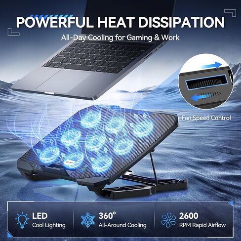 TECKNET Laptop Cooling Pad with Phone Stand, Laptop Cooler for 12-15.6 Inch in Saudi Arabia
