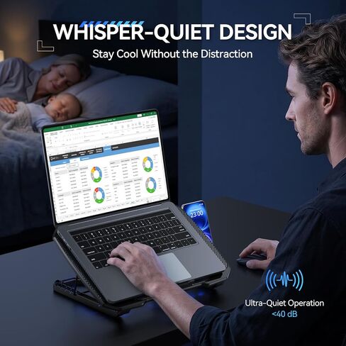 TECKNET Laptop Cooling Pad with Phone Stand, Laptop Cooler for 12-15.6 Inch in Saudi Arabia