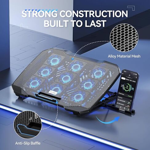 TECKNET Laptop Cooling Pad with Phone Stand, Laptop Cooler for 12-15.6 Inch in Saudi Arabia