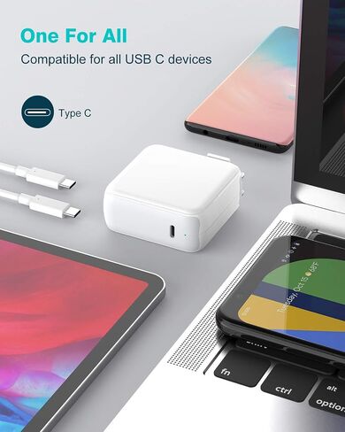 Charger for MacBook Air MacBook Pro 13 14 15 16 inch 2025 2024 2023 2022 2021 2020, M1 M2 M3 M4 Laptop 70W USB C Power Adapter, iPad, LED, 6.6FT USB-C Cable, Charging as Fast as Original Quality in Saudi Arabia