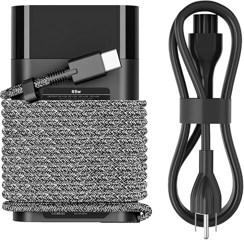 DJW 65W USB C Laptop Charger Compatible with HP Spectre x360,Envy,Elitebook x360,Pavilion, Elite x2,Chromebook,Omnibook,Dragonfly,Zbook,ProBook Travel Computer Charger USB Type C AC Power Adapter in Saudi Arabia