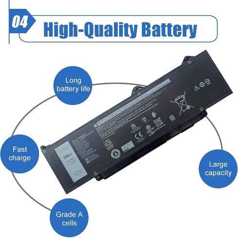 54Wh DR02P R73TC Laptop Battery Compatible with Dell Latitude 5550 5540 5450 5440 Precision 3590 3580 3480 3490 Series 2X1V9 02X1V9 803W6 0803W6 11.4V 4623mAh in Saudi Arabia