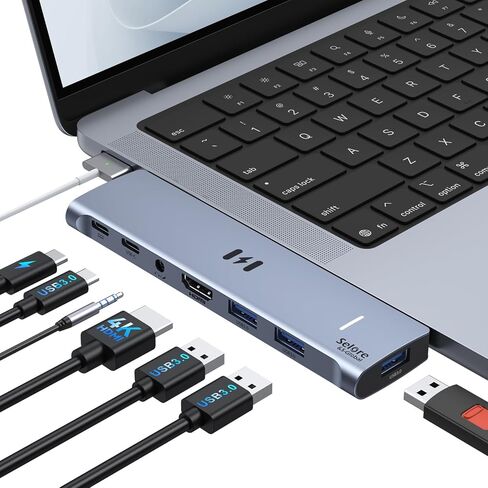 Selore USB C Docking Station Dual Monitor, USB C to Dual HDMI Adapter in Kuwait