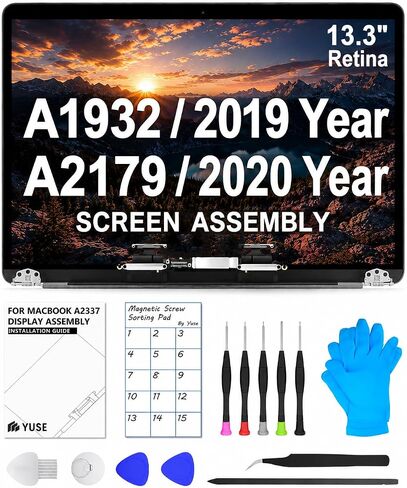 A2338 Screen Replacement 13.3" for MacBook Pro 2020(M1) 2022(M2) LCD-Gray | Model: EMC 3578, EMC 8162, MYD83, MYD92, MYDA2, MYDC2, MNEQ3, MNEP3, MNEJ3，13 inch， 2560x1600，Full Display Assembly，Fix Kit in Saudi Arabia