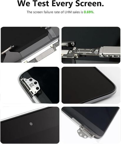 LHM A2338 Screen Replacement for MacBook Pro 13.3" M1 M2 Retina EMC 3578 EMC 8162 MYD83 MYD92 MYDA2 MYDC2 MNEQ3 MNEP3 2560x1600 Full LCD Display Assembly with Fix Kit (A2338-Silver) | EMC 3578, MYD83 MYD92 MYDA2 MYDC2, 2560 x 1600 Retina Display in Saudi Arabia