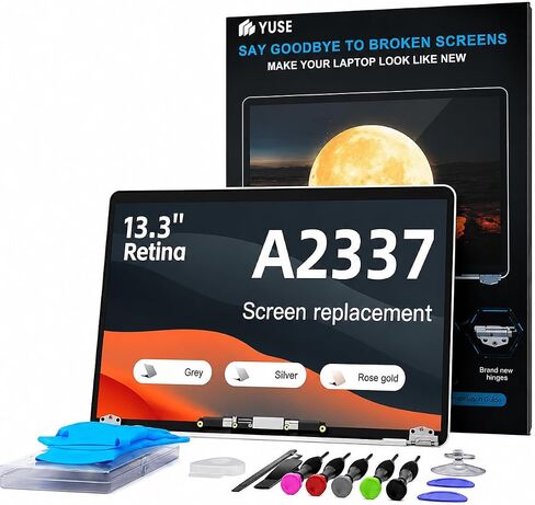 Screen Replacement for MacBook Air 13 inch A2337 M1 2020 Display-Rose Gold | Model:EMC 3598, MGN63, MGN73, MGN93, MGNA3, MGND3, MGNE3，Full LCD, Display Assembly，2560x1600，Fix Kit，Installation Guide in Kuwait