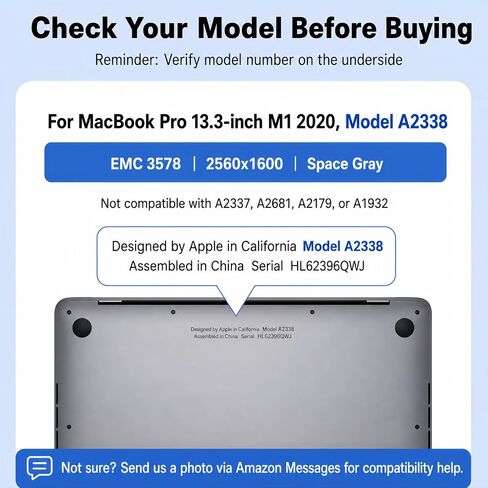 قطعة بديلة للشاشة A2338 لجهاز MacBook Pro M1 2020 2022 مقاس 13.3 بوصة 2560x1600 مجموعة كاملة لشاشة LCD بديلة لـ EMC 3578 رمادي فضائي in Kuwait