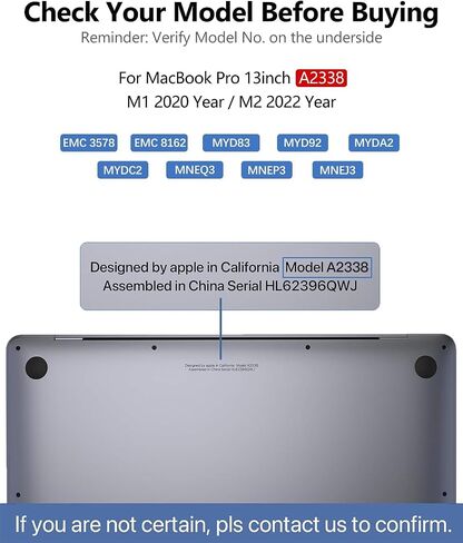 LHM A2338 Screen Replacement for MacBook Pro 13.3" M1 M2 Retina EMC 3578 EMC 8162 MYD83 MYD92 MYDA2 MYDC2 MNEQ3 MNEP3 2560x1600 Full LCD Display Assembly with Fix Kit (A2338-Gray) in Saudi Arabia