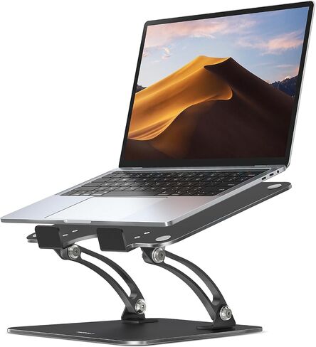 Nulaxy Ergonomic Adjustable Laptop Stand for Desk, Dual Foldable Computer Riser with Advanced Heat-Vent, Heavy-Duty Portable Notebook Holder for Posture Correction, Compatible with Mac 10-17" Laptops in Saudi Arabia
