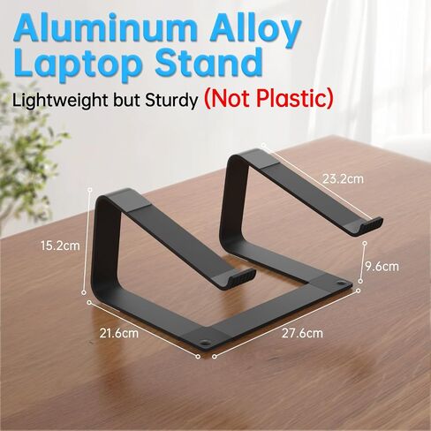 Laptop Stand for Desk Portable Computer Riser Metal Notebook Holder Printer Stand Office Desk Accessories Compatible with MacBook Air, Pro, Dell, HP, Lenovo and All 10-16" Laptops, Black in Saudi Arabia