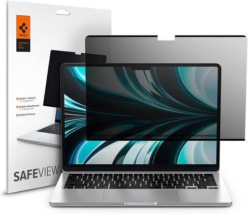 Spigen SafeView Screen Protector for MacBook Pro 16" M1 Pro/Max-M5 Pro/Max | Privacy filter blocks side-angle views, anti-glare, easy install, magnetic attachment, precise cutouts and webcam clearance in Kuwait