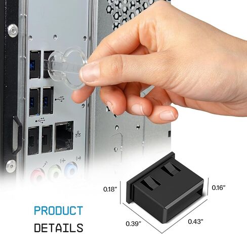 USB A Port Blockers 50 Pack, Security Locks with 3 Removal Keys, Black in Kuwait
