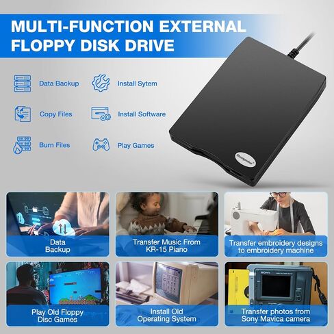 Floppy Disk Reader 3.5 inch USB Floppy Disk Drive External 3 1/2 Floppy disc Reader Portable Floppy Diskette Drive USB C for PC Laptop Notebook Computer with Windows 11/10(Frosted Texture, 3.5 Inch) in Saudi Arabia