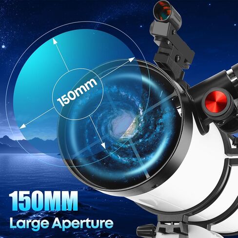 150EQ Professional Astronomy Telescope for Adults High Powered | Portable Manual Equatorial Reflector Telescope for Beginners, Stainless Steel Tripod, Phone Adapter, Moon Filter & Carry Bag in Saudi Arabia