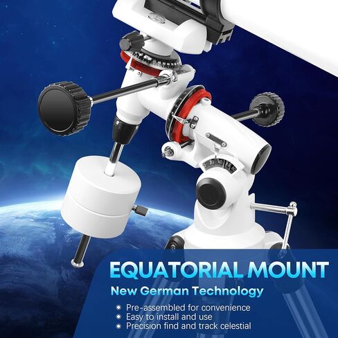 150EQ Professional Astronomy Telescope for Adults High Powered | Portable Manual Equatorial Reflector Telescope for Beginners, Stainless Steel Tripod, Phone Adapter, Moon Filter & Carry Bag in Saudi Arabia