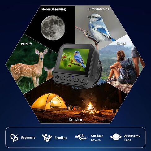 Wireless Telescope Camera 4K, 1.25’’ 2’’ Universal Eyepiece Camera with IR Filter & X16 Zoom & 2.8" Screen, Gift for Astrophotography Enthusiast in Saudi Arabia
