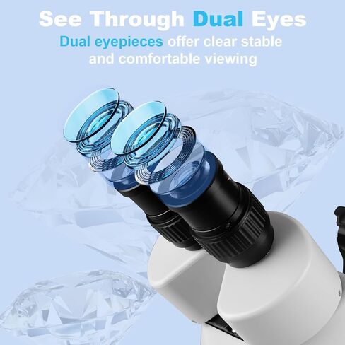 DZQ Jewelers Microscope with Ball Vise 7X-45X Micro Inlaid Mirror | 360°Rotation Spring Bracket, 60 LED Ring Light Illuminator, Jewelry Microscope for Diamond Making in Saudi Arabia
