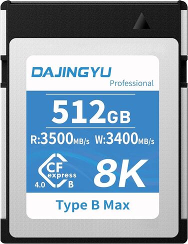 512GB CFexpress Type B 4.0 Memory Card, Write 3500MB Read 3400MB/s 8K RAW Recording for Photographers, Videographers, VPG400 Compatible with Nikon Canon Cameras in Kuwait