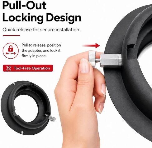 Balcar to Bowens Mount Adapter Ring for Studio Lights | Converts Balcar speedring lights to Bowens mount modifiers with a secure quick-release locking system. in Saudi Arabia