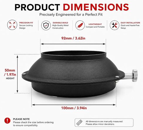 Balcar to Bowens Mount Adapter Ring for Studio Lights | Converts Balcar speedring lights to Bowens mount modifiers with a secure quick-release locking system. in Saudi Arabia