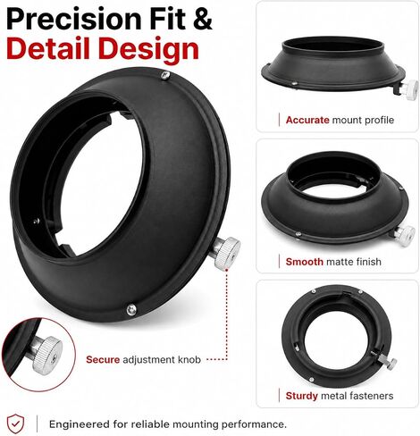 Balcar to Bowens Mount Adapter Ring for Studio Lights | Converts Balcar speedring lights to Bowens mount modifiers with a secure quick-release locking system. in Saudi Arabia