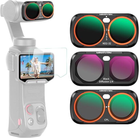 Luna Ultra ND Filter, 3 Pack - CPL, Black Diffusion 1/4, ND2-32 | Magnetic Lens Filters Set for Insta360 Luna Ultra, Multi-Coated Neutral Density, HD Optical Glass for Vlogging & Photography in Saudi Arabia