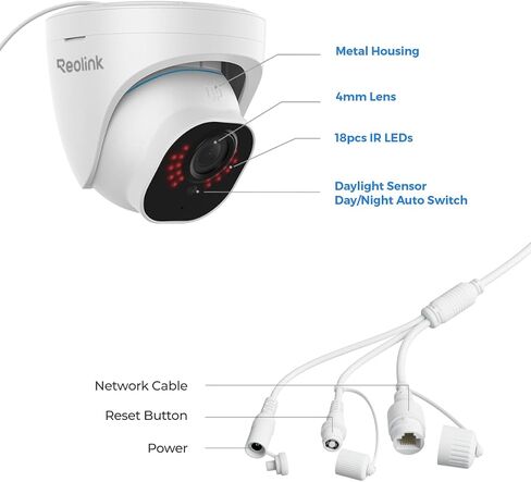 REOLINK PoE Security Camera RLC-520A (Pack of 2), 5MP Wired Outdoor Dome | IR Night Vision up to 100ft, Smart Human/Vehicle/Animal Detection,Time-Lapse, Supports 512GB microSD Card, Indoor/Outdoor Use in Saudi Arabia
