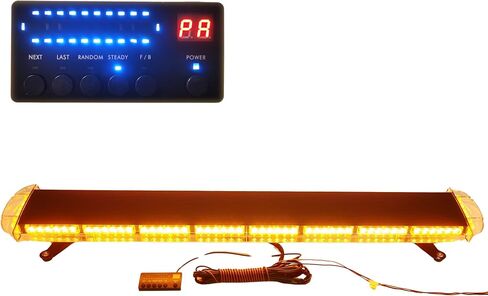 CFLMYYXGS 63" 120 LED Amber/White LED Emergency Warning Beacon Light bar | 120 LED Amber/White 12V-24V Rooftop Emergency Warning Light bar 26 Strobe Patterns Tow Trucks Cars Wreckers Beacon Light in Saudi Arabia