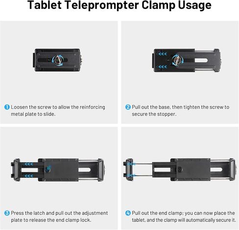 Desview T3 Teleprompter for Camera & Smartphone - Supports iPad/Tablet up to 10" - Beam Splitter Glass with Bluetooth Remote - Wide Angle Support for YouTube, TikTok & Live Streaming in Saudi Arabia