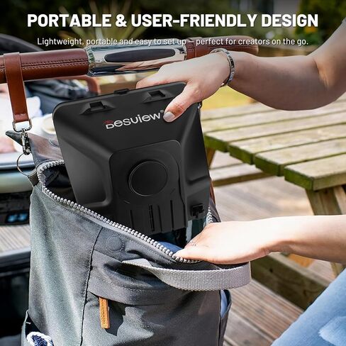 Desview T5 Teleprompter for Smartphone & Tablet, Video Recording | Compatible with DSLR Cameras. Includes 49-82mm Adapter Rings, Coated Glass, Bluetooth Remote, Free App for Streaming in Saudi Arabia