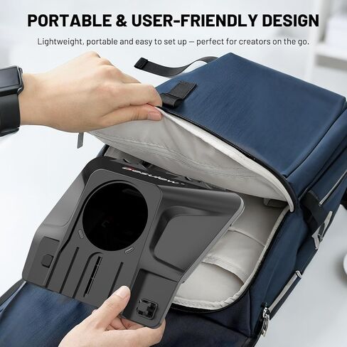 Desview T5 Teleprompter for Smartphone & Tablet, Video Recording | Compatible with DSLR Cameras. Includes 49-82mm Adapter Rings, Coated Glass, Bluetooth Remote, Free App for Streaming in Saudi Arabia