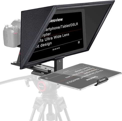 Desview T12S 12.9" Metal Teleprompter with Beam Splitter Glass | Easy Assembly, Carry Case Included, for Camera & iPad, Ideal for YouTube & Live Streaming, for Podcast & Content Creators in Saudi Arabia