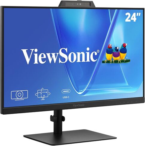 ViewSonic VG2441V 24 Inch 1080p Monitor, IPS Display with Windows Hello, Built-in Microphone, and IR 5MP Webcam for Smooth Video Conferencing, Advanced Ergonomics, USB-C, HDMI, and DisplayPort Inputs in Saudi Arabia
