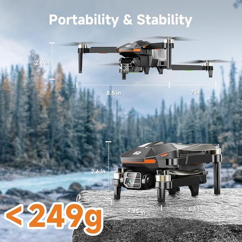 PLEGBLE Drones with Camera for Adults 4K, Beginner FPV Drone | Brushless Motor, 30 Mins Flight Time, Foldable Design, One-Key Takeoff/Landing, Emergency Stop, Under 249g, Gift for Kids in Saudi Arabia