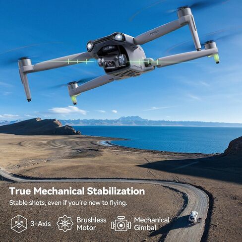 Ruko F11PRO 2 Drone with 6K Camera for Adults, 4K/30fps Video, Ideal Gift | 3-Axis Gimbal Stabilizer, 2 Batteries for 70-Min Flight Time, Long-Range Transmission, Auto Return & Beginner-Friendly, Grey in Kuwait