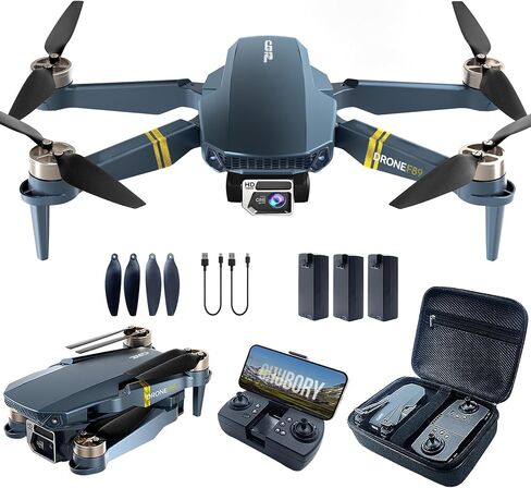 GPS Drone with EIS 4K Camera, RC Drones with 4.5 inch HD Screen on Controller, Auto Return, 3 Batteries for 90 min Flight Time, 3280 FT Long Control Range Transmission, Circle Fly and Follow Me Mode, Foldable Quadcopter for Beginner, Under 249g in Saudi Arabia