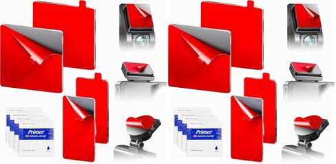 4-Pack Double-Sided Adhesive Pads for Dash Cam Mount – Heat-Resistant High-Bond Replacement Tape – 2 Square & 2 Rectangular Pads for Windshield and Dashboard – Includes Adhesion Promoter in Saudi Arabia