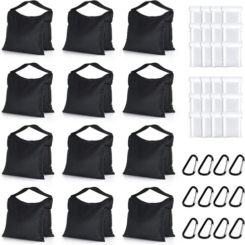 ABCCANOPY Photography Sandbag for Video Stand 4 Packs,Black(No Sand) | Heavy Duty Weight Bags Zipper Design Aluminum Carabiners PE Sealed Bags Multiple Use for Light Tripod Camping Chair in Saudi Arabia